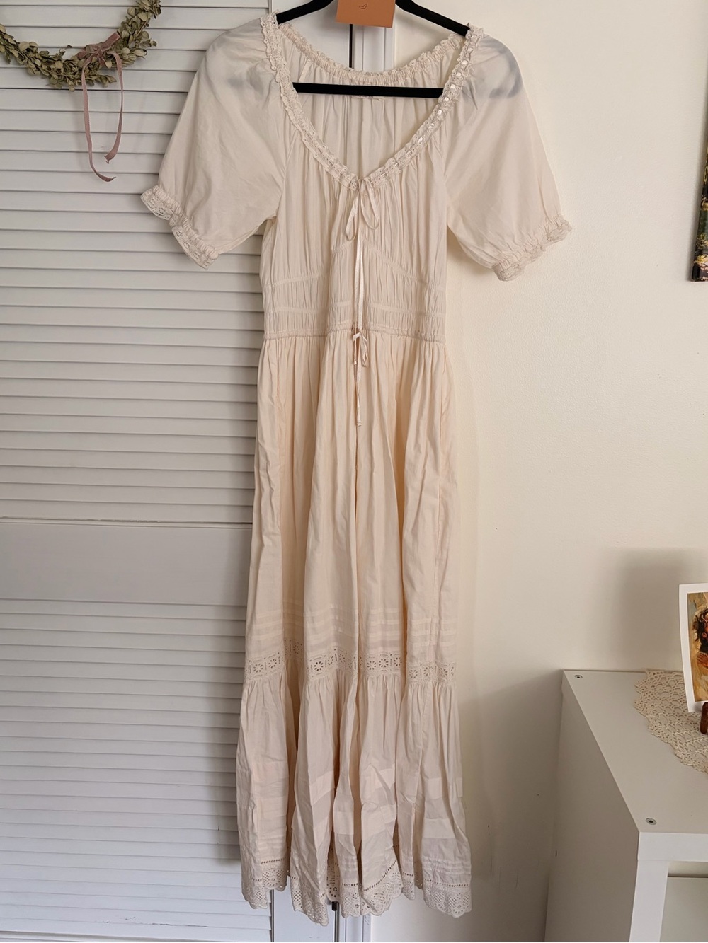 Christy Dawn Cream Brynne Pearl Lace Dress